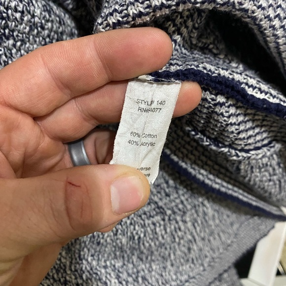 cabi Elsa Pullover Sweater Womens XS Blue Cable Knit Crew High-96 - Picture 7 of 7